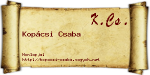 Kopácsi Csaba névjegykártya